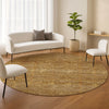 Dalyn Soft Essentials SE1 Walnut Machine Washable Area Rug Round Lifestyle Image Feature
