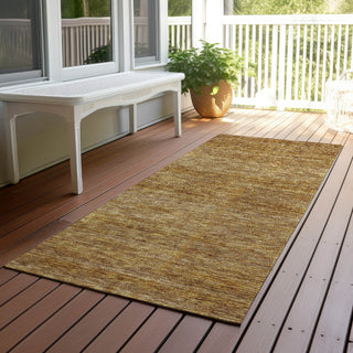 Dalyn Soft Essentials SE1 Walnut Machine Washable Area Rug Runner Outdoor Lifestyle Image Feature