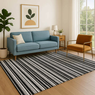 Dalyn Soft Essentials SE2 Black Machine Washable Area Rug Lifestyle Image Feature