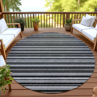 Dalyn Soft Essentials SE2 Black Machine Washable Area Rug Round Outdoor Lifestyle Image Feature