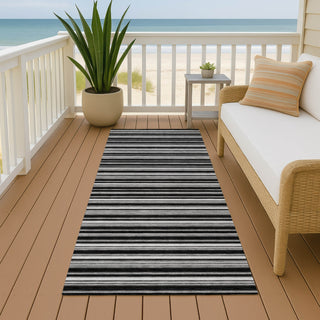 Dalyn Soft Essentials SE2 Black Machine Washable Area Rug Runner Outdoor Lifestyle Image Feature