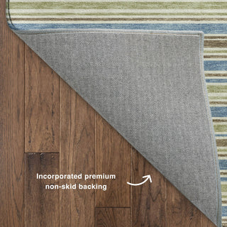 Dalyn Soft Essentials SE2 Blue Machine Washable Area Rug Backing Image