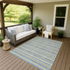 Dalyn Soft Essentials SE2 Blue Machine Washable Area Rug Outdoor Lifestyle Image Feature