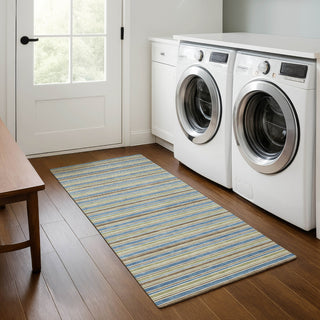 Dalyn Soft Essentials SE2 Blue Machine Washable Area Rug Runner Lifestyle Image Feature