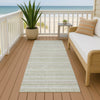 Dalyn Soft Essentials SE2 Celery Machine Washable Area Rug Runner Outdoor Lifestyle Image Feature