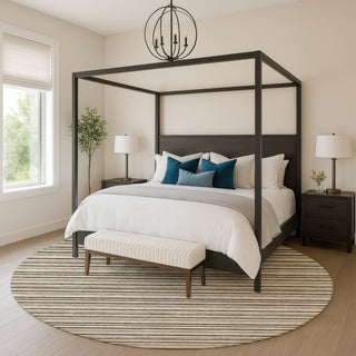 Dalyn Soft Essentials SE2 Chocolate Machine Washable Area Rug Round Lifestyle Image Feature