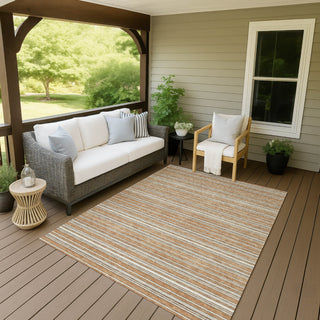 Dalyn Soft Essentials SE2 Copper Machine Washable Area Rug Outdoor Lifestyle Image Feature