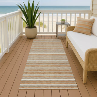 Dalyn Soft Essentials SE2 Copper Machine Washable Area Rug Runner Outdoor Lifestyle Image Feature