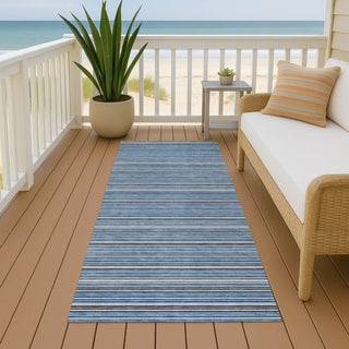 Dalyn Soft Essentials SE2 Denim Machine Washable Area Rug Runner Outdoor Lifestyle Image Feature