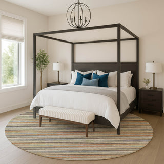 Dalyn Soft Essentials SE2 Earth Machine Washable Area Rug Round Lifestyle Image Feature