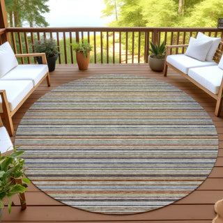 Dalyn Soft Essentials SE2 Earth Machine Washable Area Rug Round Outdoor Lifestyle Image Feature