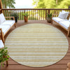 Dalyn Soft Essentials SE2 Gold Machine Washable Area Rug Round Outdoor Lifestyle Image Feature