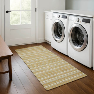 Dalyn Soft Essentials SE2 Gold Machine Washable Area Rug Runner Lifestyle Image Feature