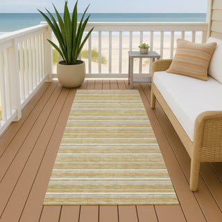 Dalyn Soft Essentials SE2 Gold Machine Washable Area Rug Runner Outdoor Lifestyle Image Feature