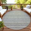 Dalyn Soft Essentials SE2 Granite Machine Washable Area Rug Round Outdoor Lifestyle Image Feature