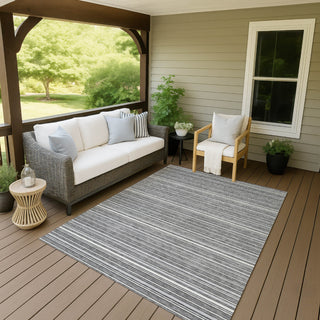 Dalyn Soft Essentials SE2 Gray Machine Washable Area Rug Outdoor Lifestyle Image Feature