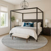 Dalyn Soft Essentials SE2 Gray Machine Washable Area Rug Round Lifestyle Image Feature