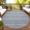 Dalyn Soft Essentials SE2 Gray Machine Washable Area Rug Round Outdoor Lifestyle Image Feature