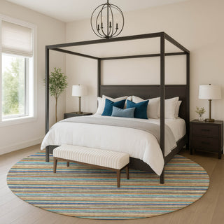 Dalyn Soft Essentials SE2 Jewel Machine Washable Area Rug Round Lifestyle Image Feature