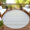 Dalyn Soft Essentials SE2 Linen Machine Washable Area Rug Round Outdoor Lifestyle Image Feature