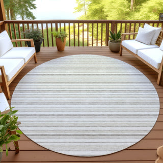 Dalyn Soft Essentials SE2 Linen Machine Washable Area Rug Round Outdoor Lifestyle Image Feature