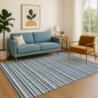 Dalyn Soft Essentials SE2 Navy Machine Washable Area Rug Lifestyle Image Feature