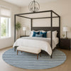 Dalyn Soft Essentials SE2 Navy Machine Washable Area Rug Round Lifestyle Image Feature
