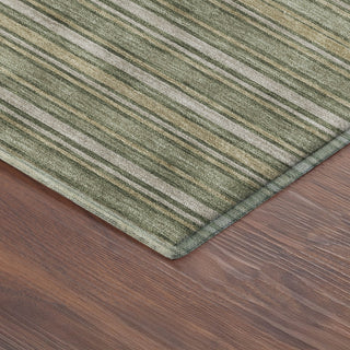 Dalyn Soft Essentials SE2 Olive Machine Washable Area Rug Corner Image