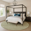 Dalyn Soft Essentials SE2 Olive Machine Washable Area Rug Round Lifestyle Image Feature