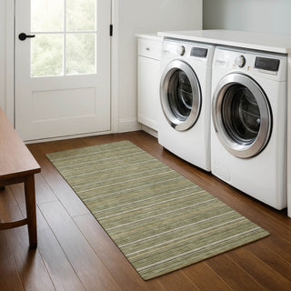 Dalyn Soft Essentials SE2 Olive Machine Washable Area Rug Runner Lifestyle Image Feature
