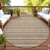 Dalyn Soft Essentials SE2 Paprika Machine Washable Area Rug Round Outdoor Lifestyle Image Feature