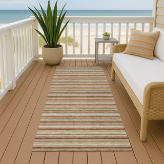 Dalyn Soft Essentials SE2 Paprika Machine Washable Area Rug Runner Outdoor Lifestyle Image Feature