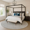 Dalyn Soft Essentials SE2 Pewter Machine Washable Area Rug Round Lifestyle Image Feature