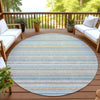 Dalyn Soft Essentials SE2 Seaside Machine Washable Area Rug Round Outdoor Lifestyle Image Feature