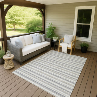 Dalyn Soft Essentials SE2 Silver Machine Washable Area Rug Outdoor Lifestyle Image Feature