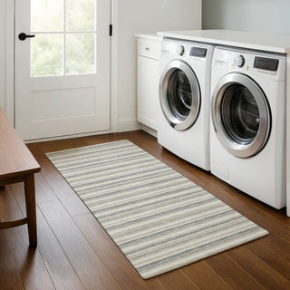 Dalyn Soft Essentials SE2 Silver Machine Washable Area Rug Runner Lifestyle Image Feature