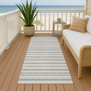 Dalyn Soft Essentials SE2 Silver Machine Washable Area Rug Runner Outdoor Lifestyle Image Feature