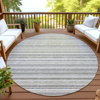 Dalyn Soft Essentials SE2 Taupe Machine Washable Area Rug Round Outdoor Lifestyle Image Feature