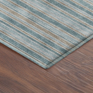 Dalyn Soft Essentials SE2 Teal Machine Washable Area Rug Corner Image