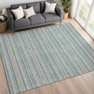 Dalyn Soft Essentials SE2 Teal Machine Washable Area Rug Lifestyle Image Feature