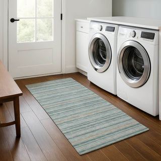Dalyn Soft Essentials SE2 Teal Machine Washable Area Rug Runner Lifestyle Image Feature