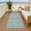 Dalyn Soft Essentials SE2 Teal Machine Washable Area Rug Runner Outdoor Lifestyle Image Feature