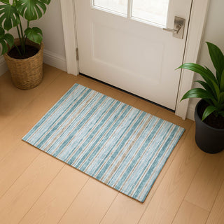 Dalyn Soft Essentials SE2 Teal Machine Washable Area Rug Scatter Lifestyle Image Feature