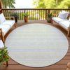 Dalyn Soft Essentials SE2 Wheat Machine Washable Area Rug Round Outdoor Lifestyle Image Feature