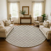 Dalyn Soft Essentials SE3 Beige Machine Washable Area Rug Round Lifestyle Image Feature