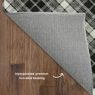 Dalyn Soft Essentials SE3 Black Machine Washable Area Rug Backing Image