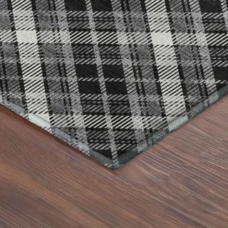Dalyn Soft Essentials SE3 Black Machine Washable Area Rug Corner Image