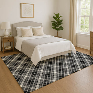 Dalyn Soft Essentials SE3 Black Machine Washable Area Rug Lifestyle Image Feature