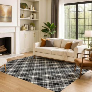 Dalyn Soft Essentials SE3 Black Machine Washable Area Rug Lifestyle Image Feature