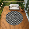 Dalyn Soft Essentials SE3 Black Machine Washable Area Rug Round Outdoor Lifestyle Image Feature